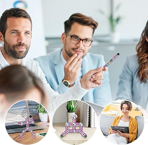 Miniatura 7 de OSDUE Bolígrafo para ansiedad mejorado, bolígrafo magnético, bolígrafo magnético de descompresión, bolígrafo multifuncional capacitivo para pantalla