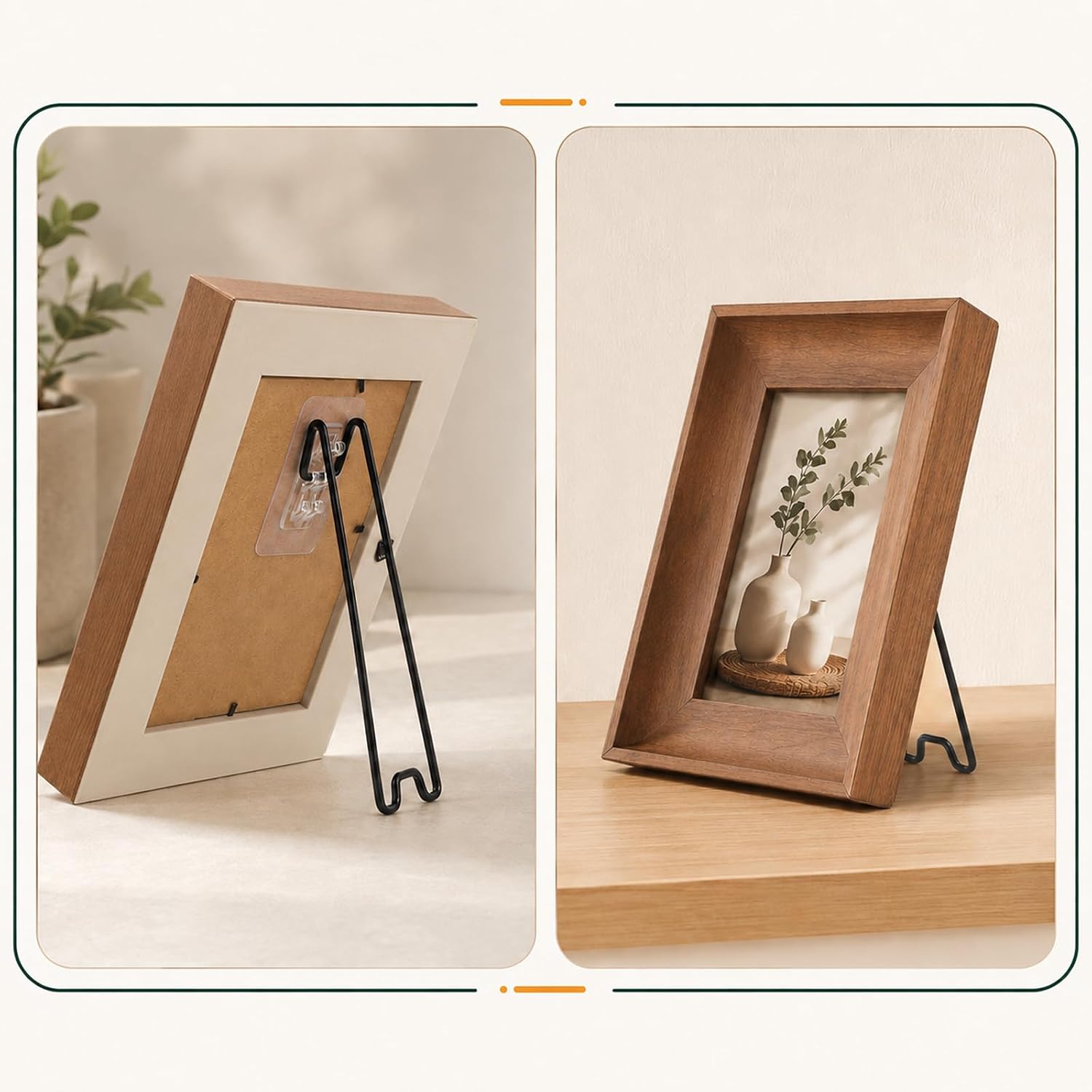 12Pcs 3Sizes Adjustable Picture Frame Stand, Self-Adhesive for 7-18In Frame