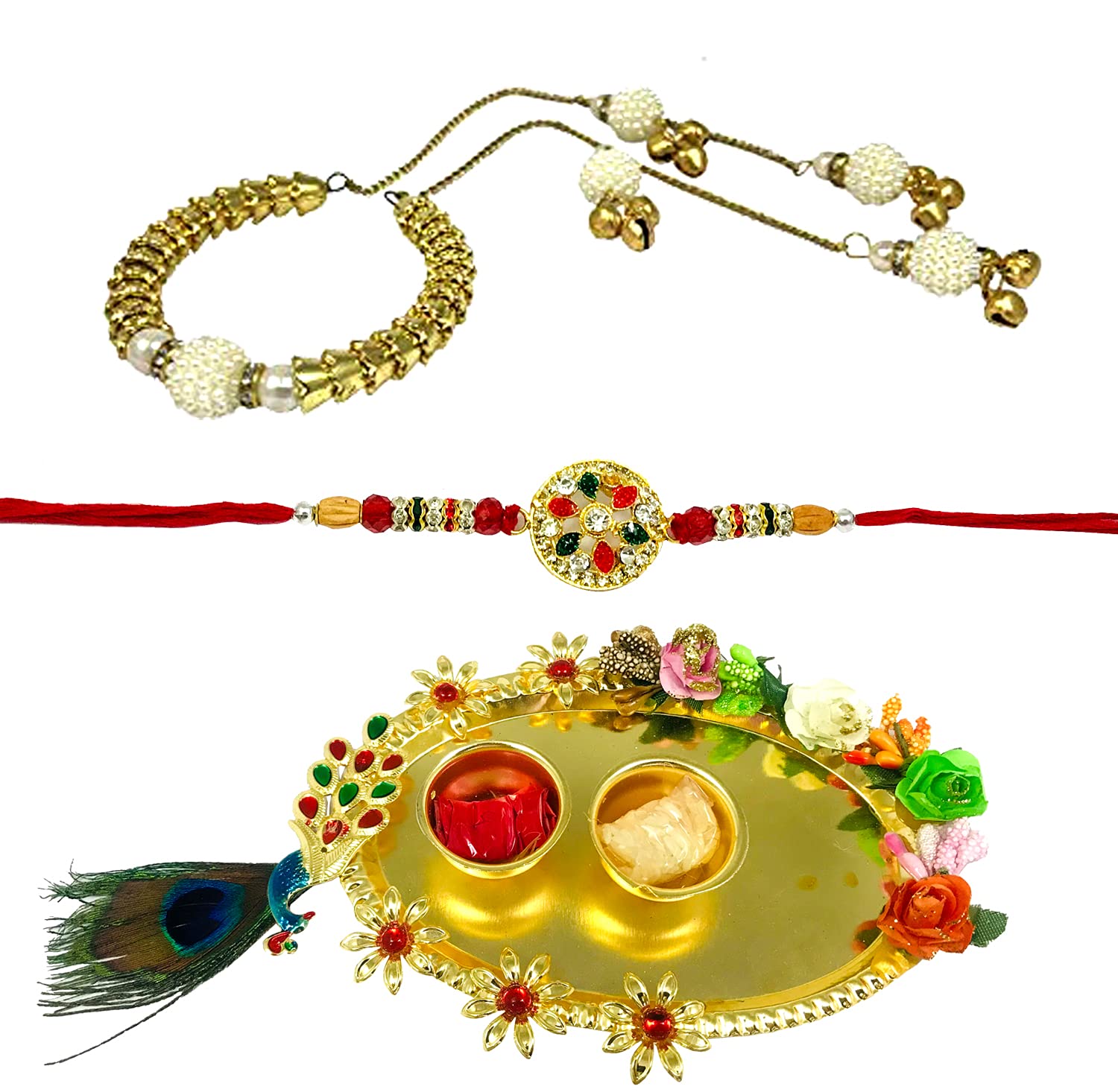 Evisha Mens Bhaiya Bhabhi Puja Plate Thali Rakhi Combo 224-Kada-72-T || rakhi || rakhi set || rakhi combo || bhaiya bhabhi rakhi || rakhi gifts (B07TZ1TZL2) Amazon Price History, Amazon Price Tracker