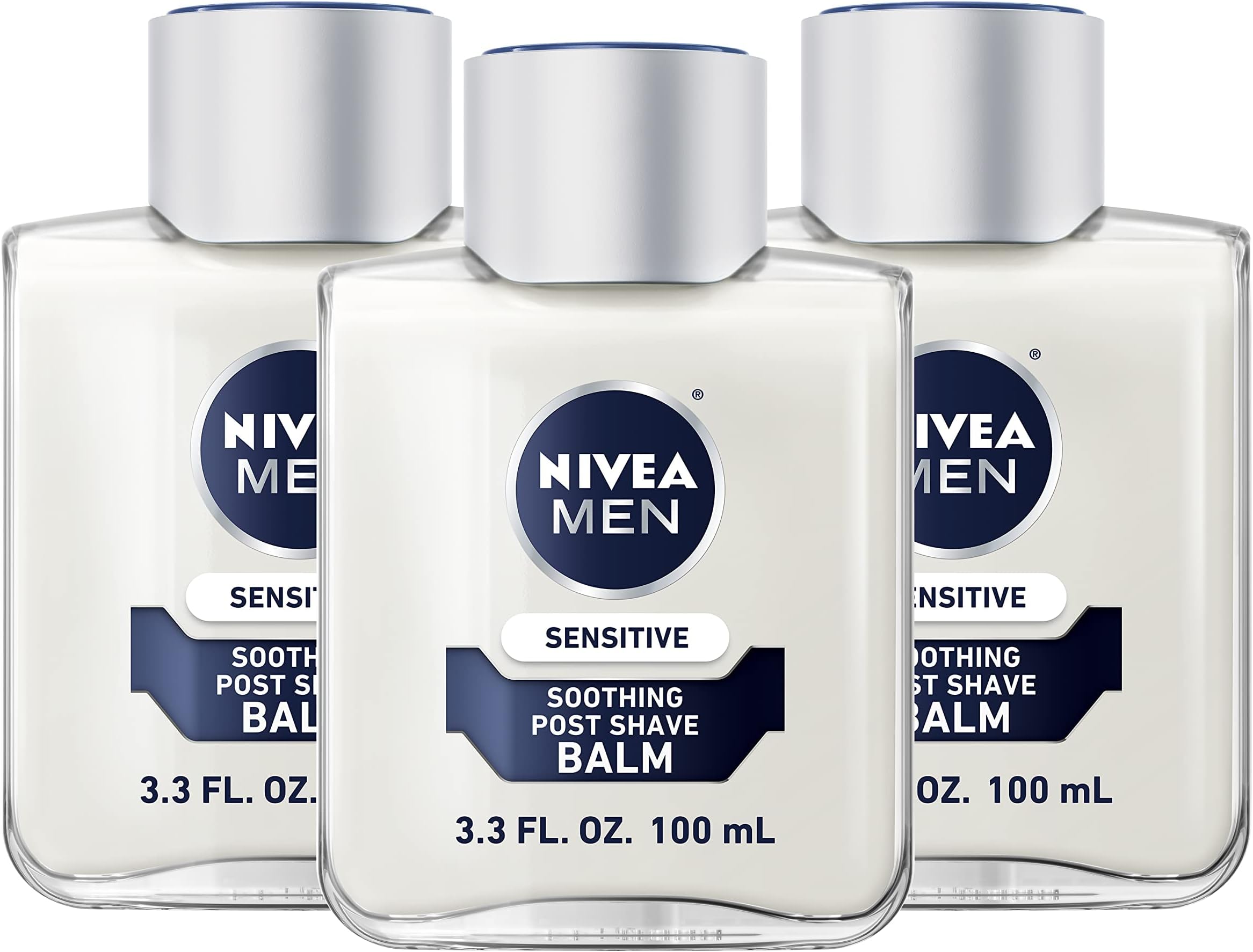 NIVEA Men Sensitive Post Shave Balm 3.3 Fluid Ounce (Pack of 3)