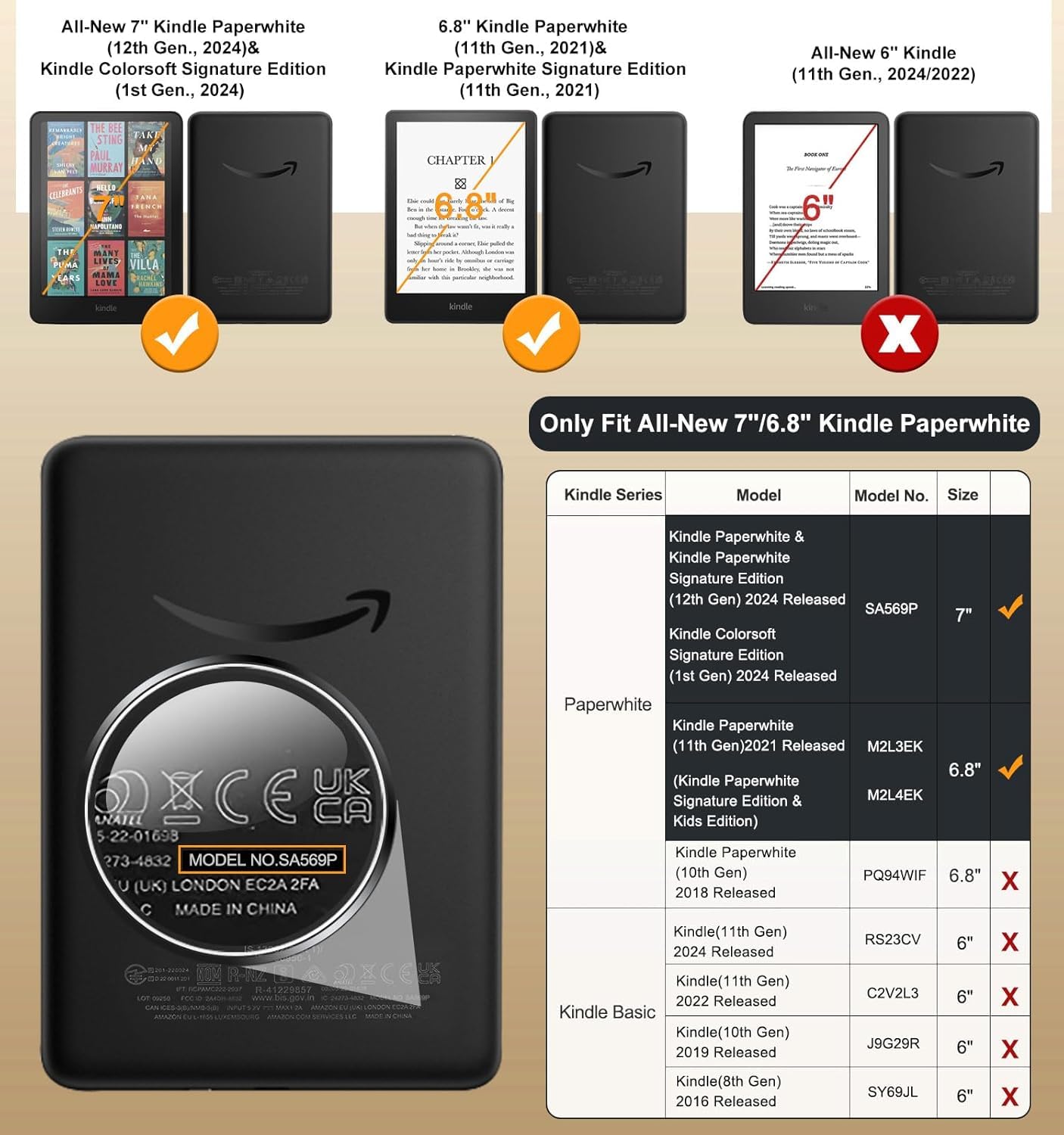 MoKo Case for 7"/6.8" Kindle Paperwhite(12th/11th Generation-2024/2021) and Kindle Paperwhite Signature Edition - Image 2