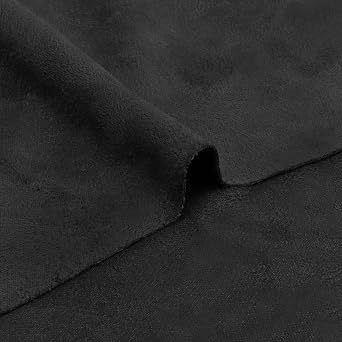 Upholstery Suede Fabric Soft & Smooth Suede Cloth Double-Sided Suede Material Furniture and Car Upholstery for Sofa,Chairs,Pillows,Vehicle Door Panel, Roof 12inchx60inch, Black