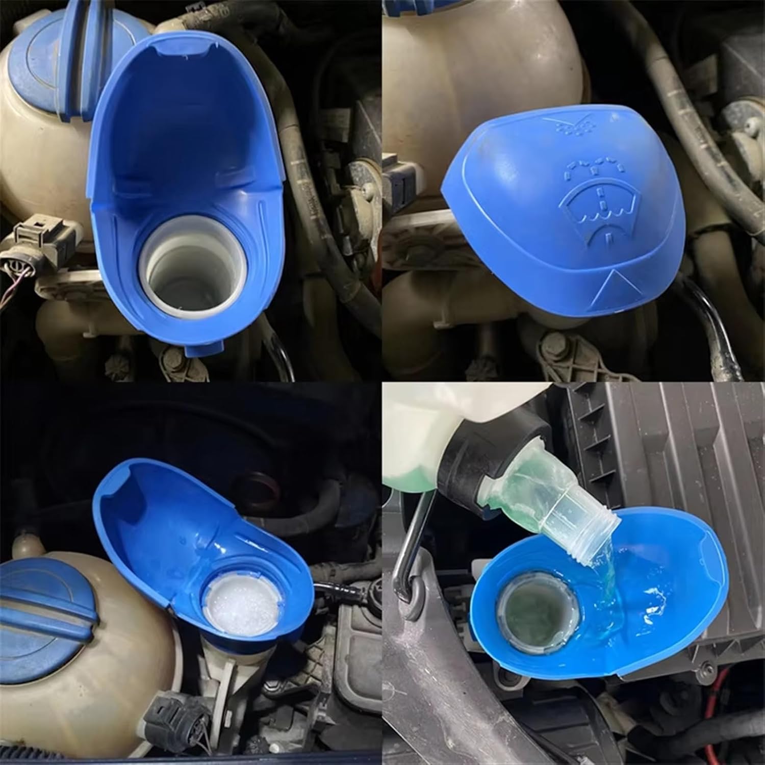 Car Washer Bottle Cap Universal Car Windshiled Wiper Washer Fluid Reservoir Tank Bottle Cover FillerReplacement 4.6CM-5CM OE:6V0955485 000096706