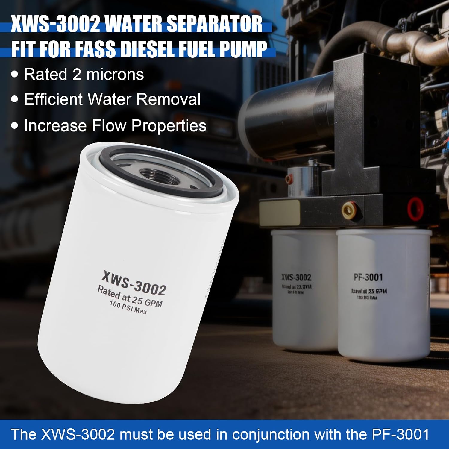 DICMIC PF-3001 XWS-3002 Fuel Filter Water Separator Kit Fit for FASS Titanium Series FASS Diesel Fuel Pump