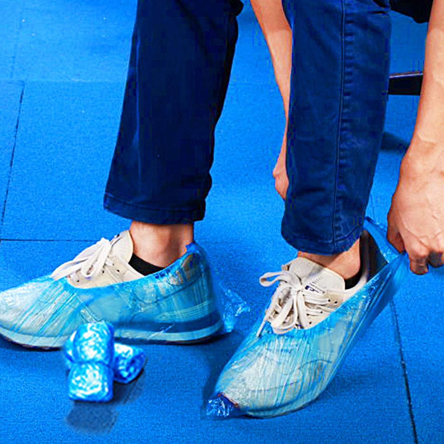 Shoe Covers Disposable Durable Non slip Boot Covers for Floor, Carpet, Shoe Protectors (Blue,400 Pcs)