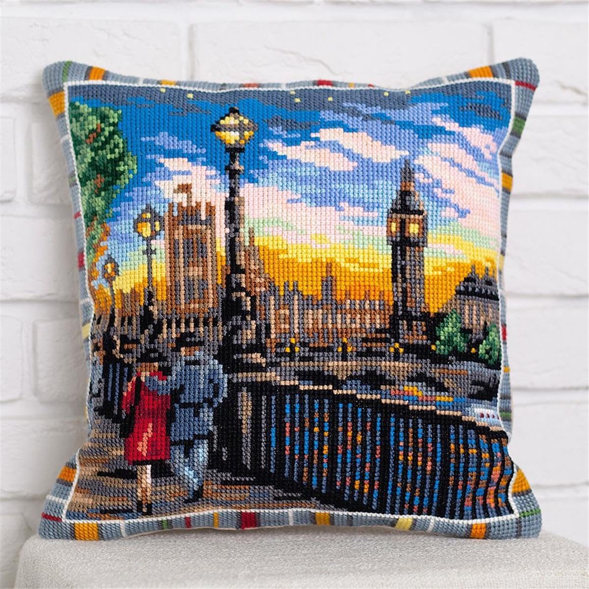 PANNA Zestaw do haftu krzyżykowego London Sky 40 x 40 cm, DIY
