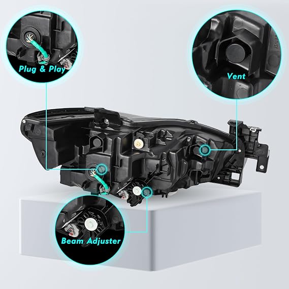TUSDAR FULL LED Headlight Assembly Replacement for 2018-2021 Mazda 6