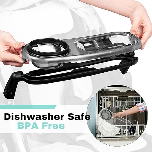 Miniatura 5 de Bandeja de aperitivos para UPPAbaby VistaVista V2Vista V3CruzCruz V2RumbleSeatRumbleSeat V2, bandeja para cochecito con portavasos y cuenco