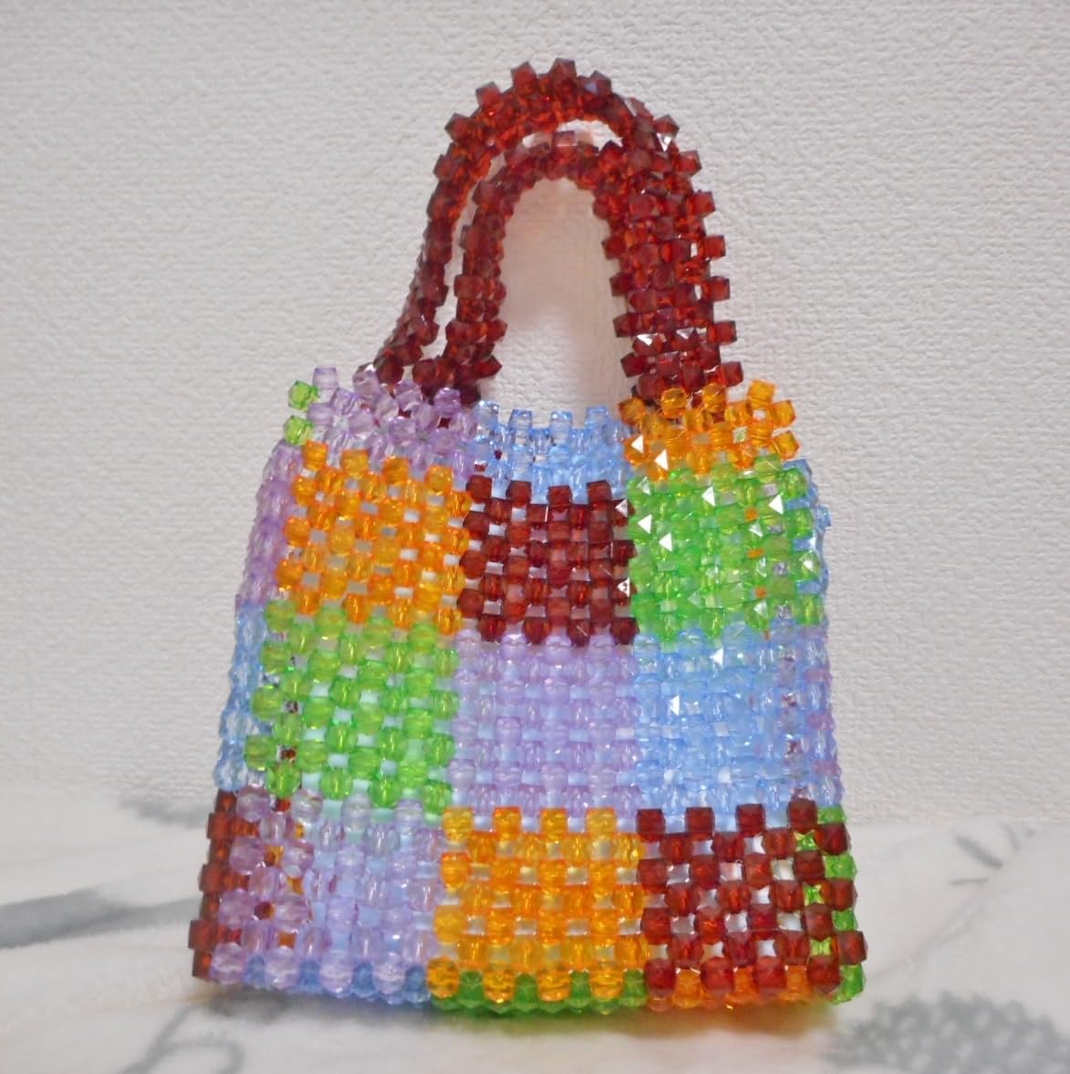 Amazon.co.jp: 定価1万円 ビーズバッグ マルチカラー パッチワーク go  