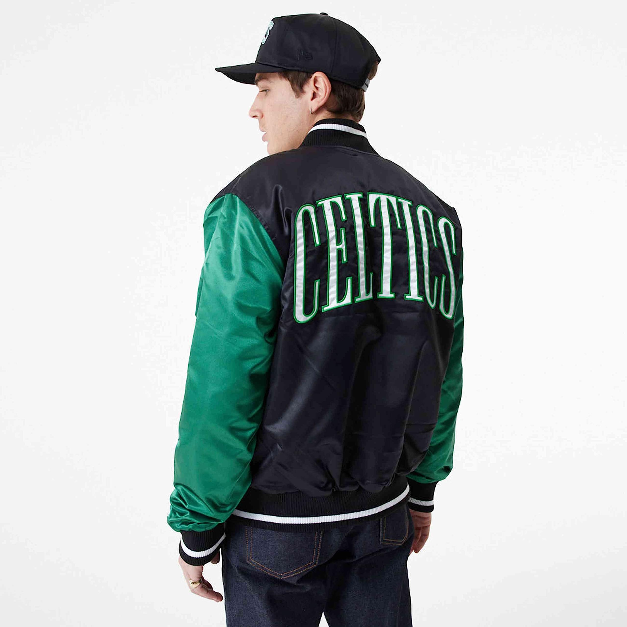 New Era - NBA Boston Celtics satyna bomber kurtka kolor czarny