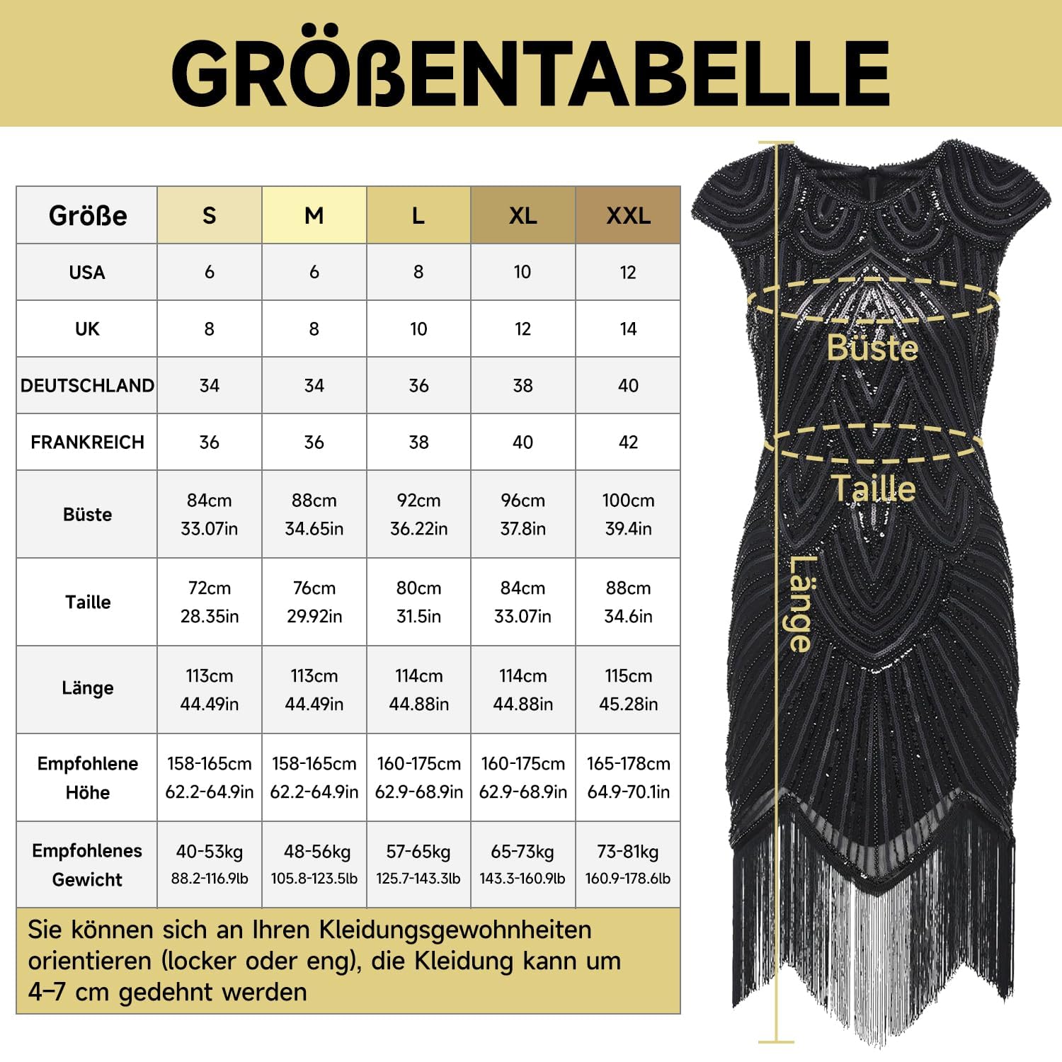 Alintor Vestito Charleston Donna, Vestito Anni 20 Donna, Vestito Frange Donna, Abito Anni 20 Donna, Flapper Anni 20 Donna