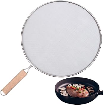 Splatter Screen Guard Stainless Steel, 21/25/29/33CM Metal Grease Splatter Guard, Stainless Steel SplatterScreens Frying Pan Cover with Hand for Cooking & Frying Pans Pots Skillets