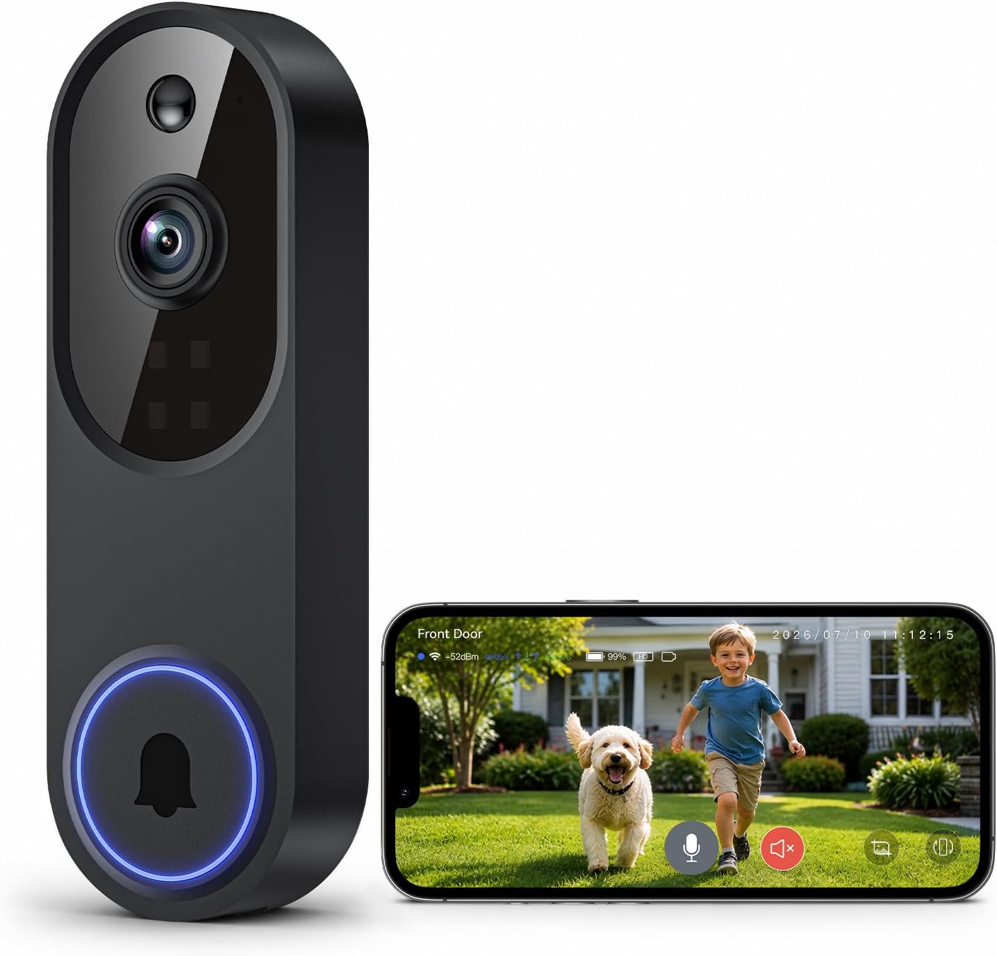 Safemogulix Wireless Doorbell Camera for Front Door Monitoring