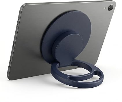 Universal Tablet Stand, Back Mounted Handheld Stand, Rotates 360 Degrees, Adjusts Multiple Angles for iPad/Galaxy Tab and All 7-11 Tablets (Blue)