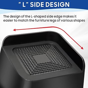 Bed Risers 6 inch Oversized Heavy Duty Furniture Risers L-Shape Table Riser Chair Raisers Lifter for Sofas Couches Desks Set of 4 Pack