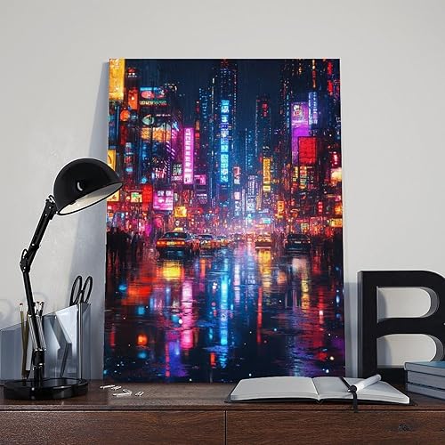 Miniatura 8 de XAHOR Futuristic Cyber Retro Pop Print  Neon Light Inspired Wall Decor  Unique Urban Art Poster for Room Aesthetics Canvas Wall Art Poster And Print