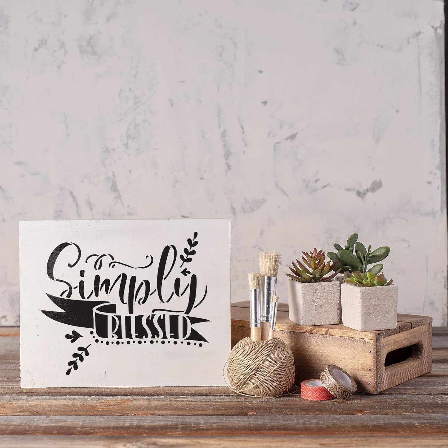 Simply Blessed Stencil - Create Meaningful Decor for Daily Inspiration, DIY Gifts