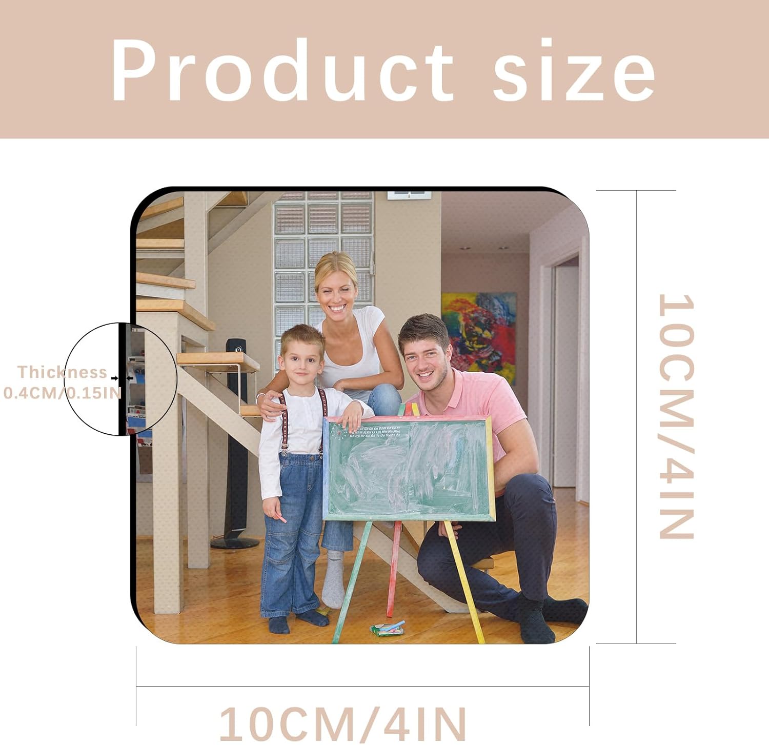 18 PCS Sublimation Coasters Blanks Bulk, 4x4 Inch Square Blank Cup Mat Rubber for Sublimation Transfer Heat Press Printing DIY Crafts