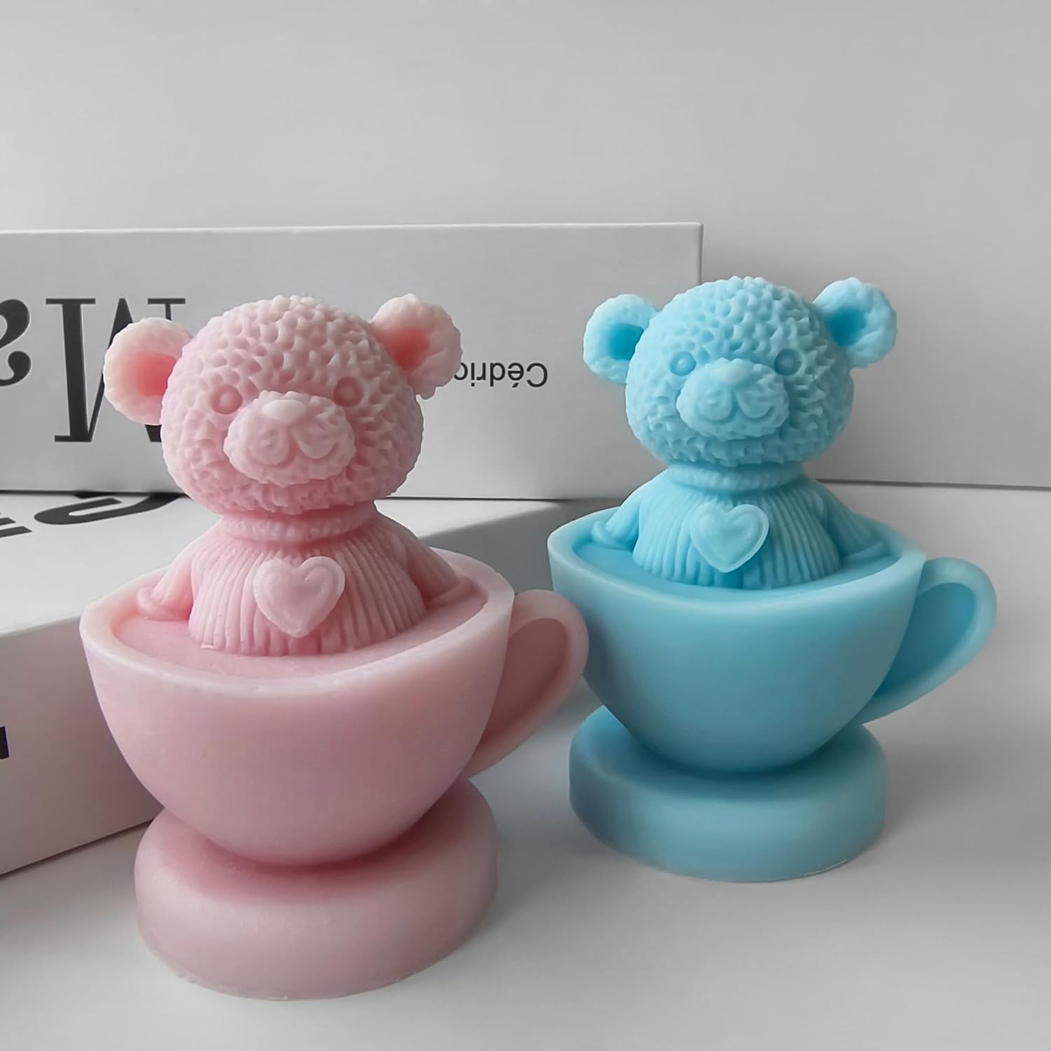 Animal Molds Bear Mold Bear Silicone Wave Spiral Candle Mold - Silicone Resin Casting Molds for Candle & Resin & Soap Craft Supplies