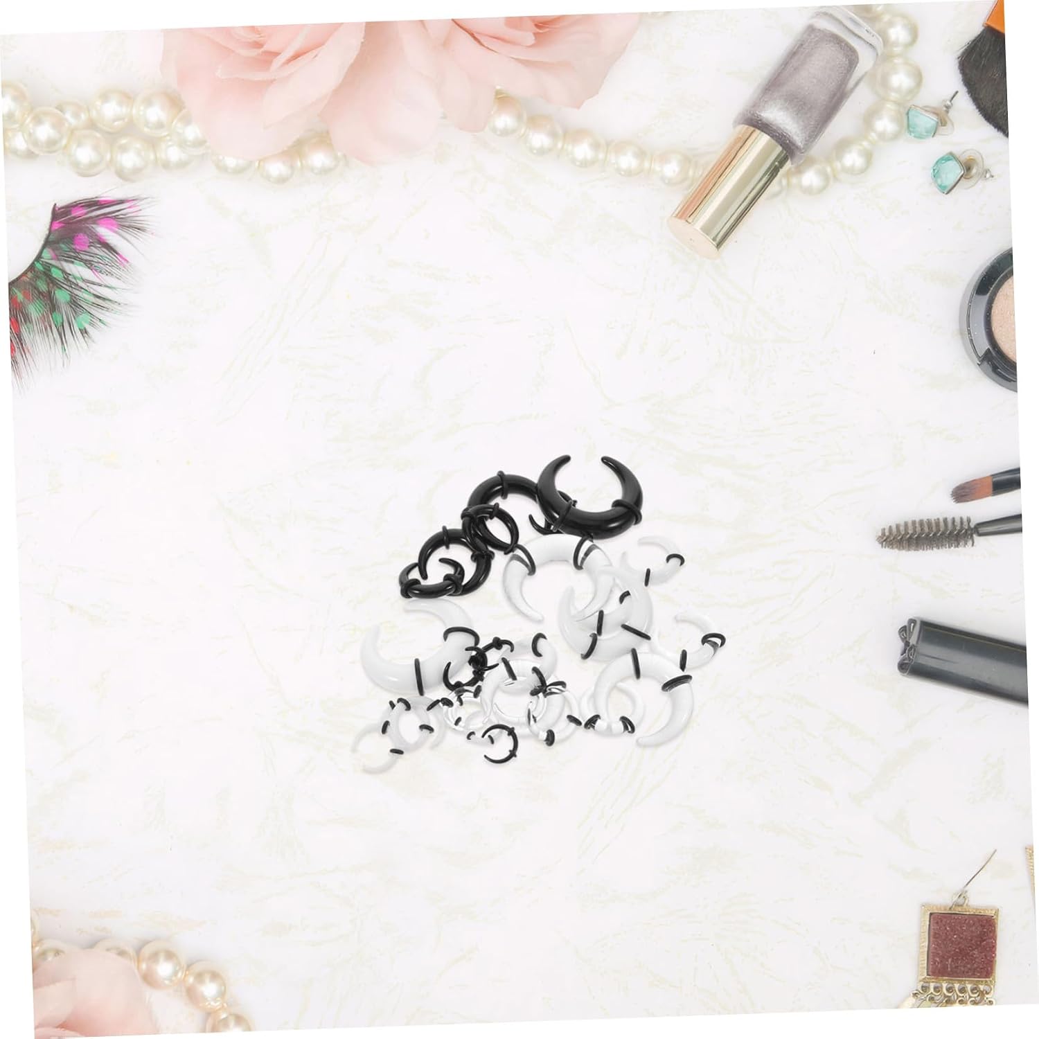 Baluue 27pcs Acrylic C Shape Septum Stretching Ring Tapers for Women Men