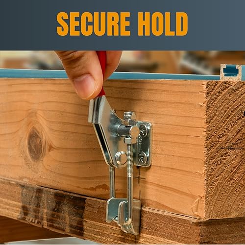 Miniatura 3 de POWERTEC Abrazadera de palanca, capacidad de sujeción de 400 libras, pestillo de palanca de perno en U ajustable 323 con agarre antideslizante para