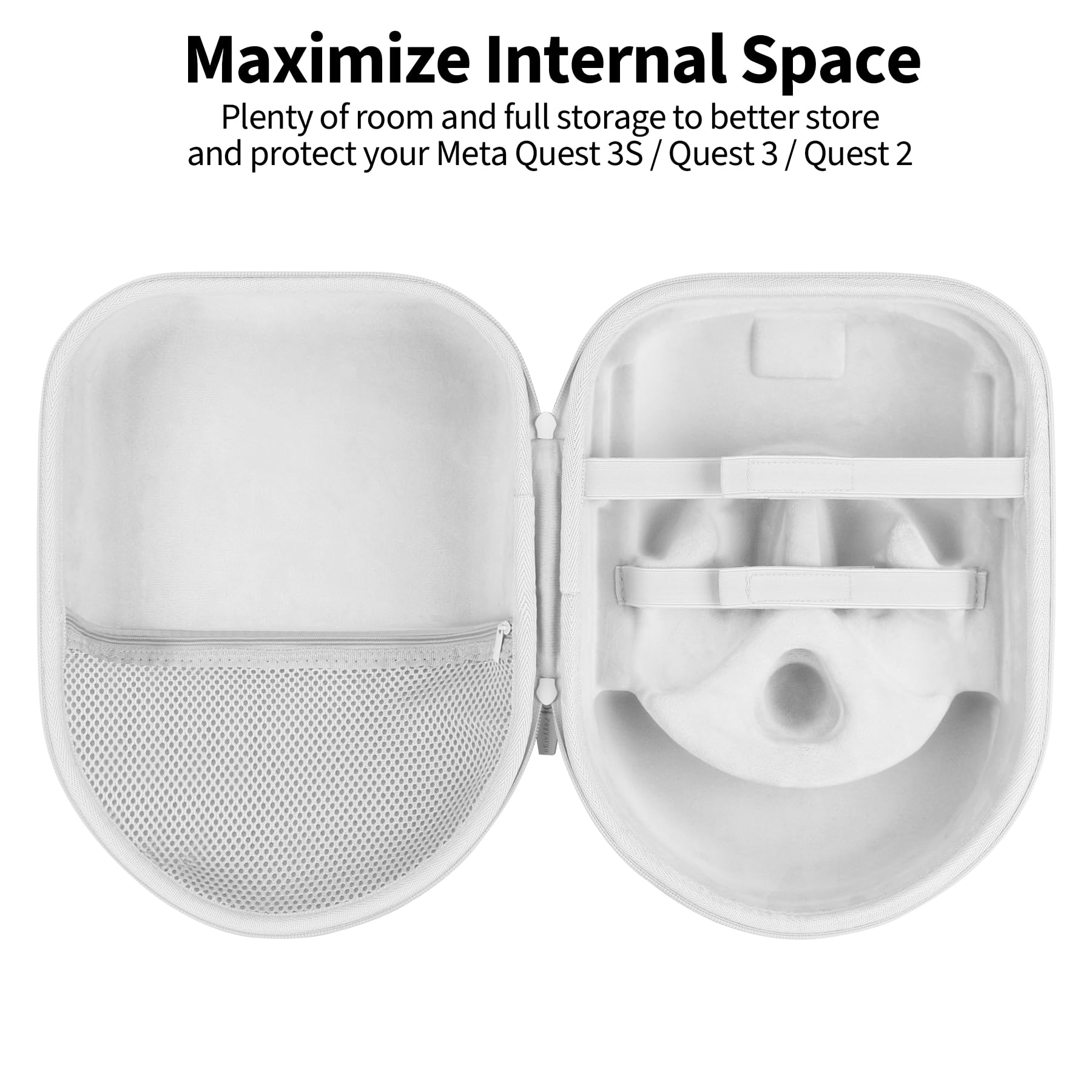Duro Protettiva Custodia Compatibile con Meta Quest 3S / 3/2 Realtà Virtuale (Grigio)