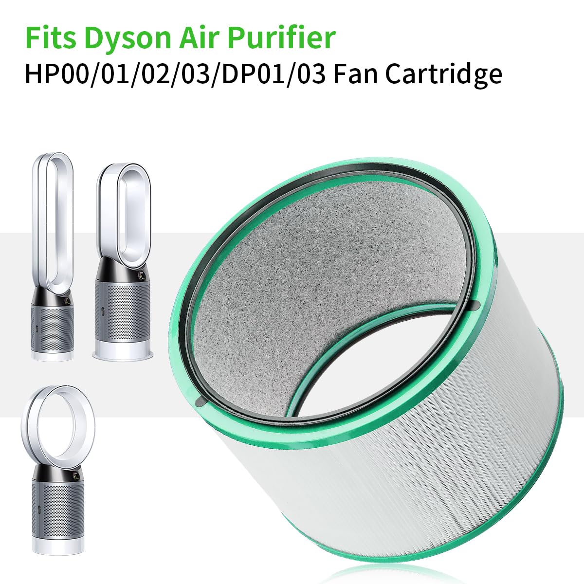 WuYan Filtro de repuesto para purificador de aire para Dyson Pure Hot + Cool Link HP00 HP01 HP02 HP03 DP01, filtro HEPA de repuesto con filtros de carbón activado, filtración de 3 etapas