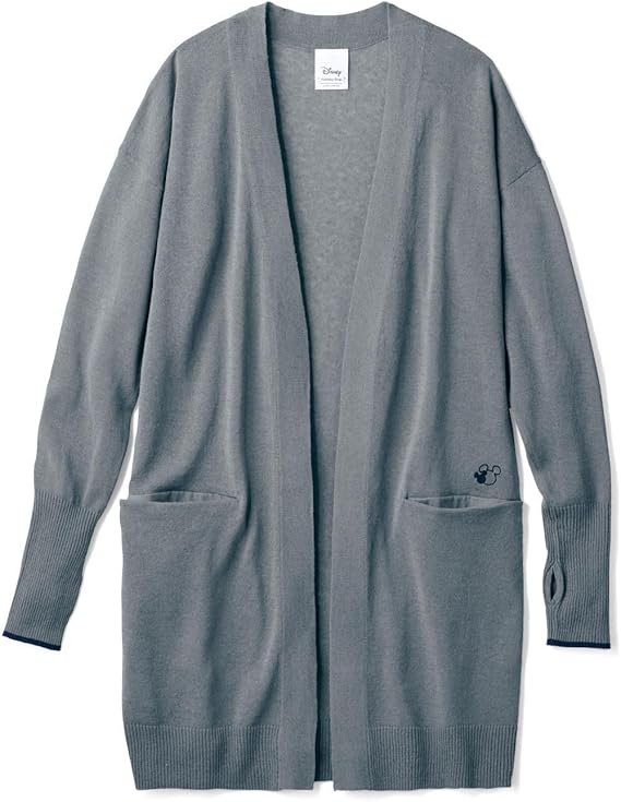 Amazon ベルメゾン ディズニー ポケッタブルｕｖケアロングカーディガン ミッキーマウス グレー セーター 通販