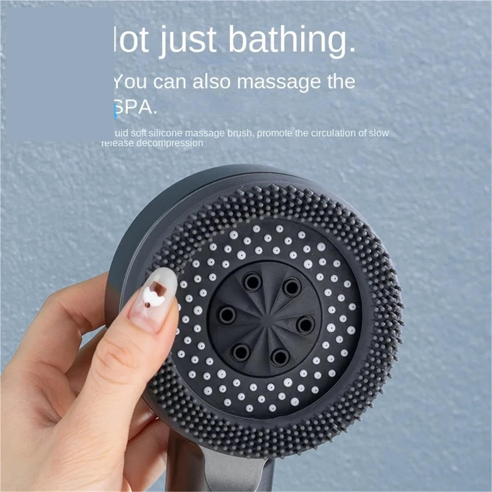Soffione Bagno a 4 modalità Soffione Bagno ad Alta Pressione Soffione Bagno con Massaggio ad Acqua con Arresto con Un Tasto e Bagno a Pioggia con Elemento filtrante per Bagni(Black)