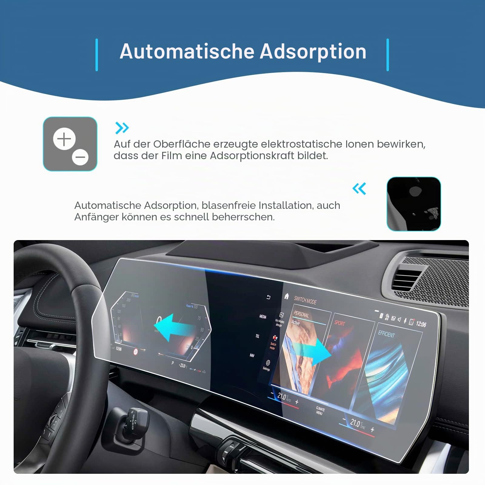 GAFAT Kompatibel mit Neu BMW X1 iX1 U11/ X2 iX2 U10/ 1er F70 2022-2024 2025 Schutzfolie, X1 U11 iDrive 8 Glas Displayschutzfolie für 10,7" Navigation+ 10,25" Cockpit, 9H Anti-Kratzen
