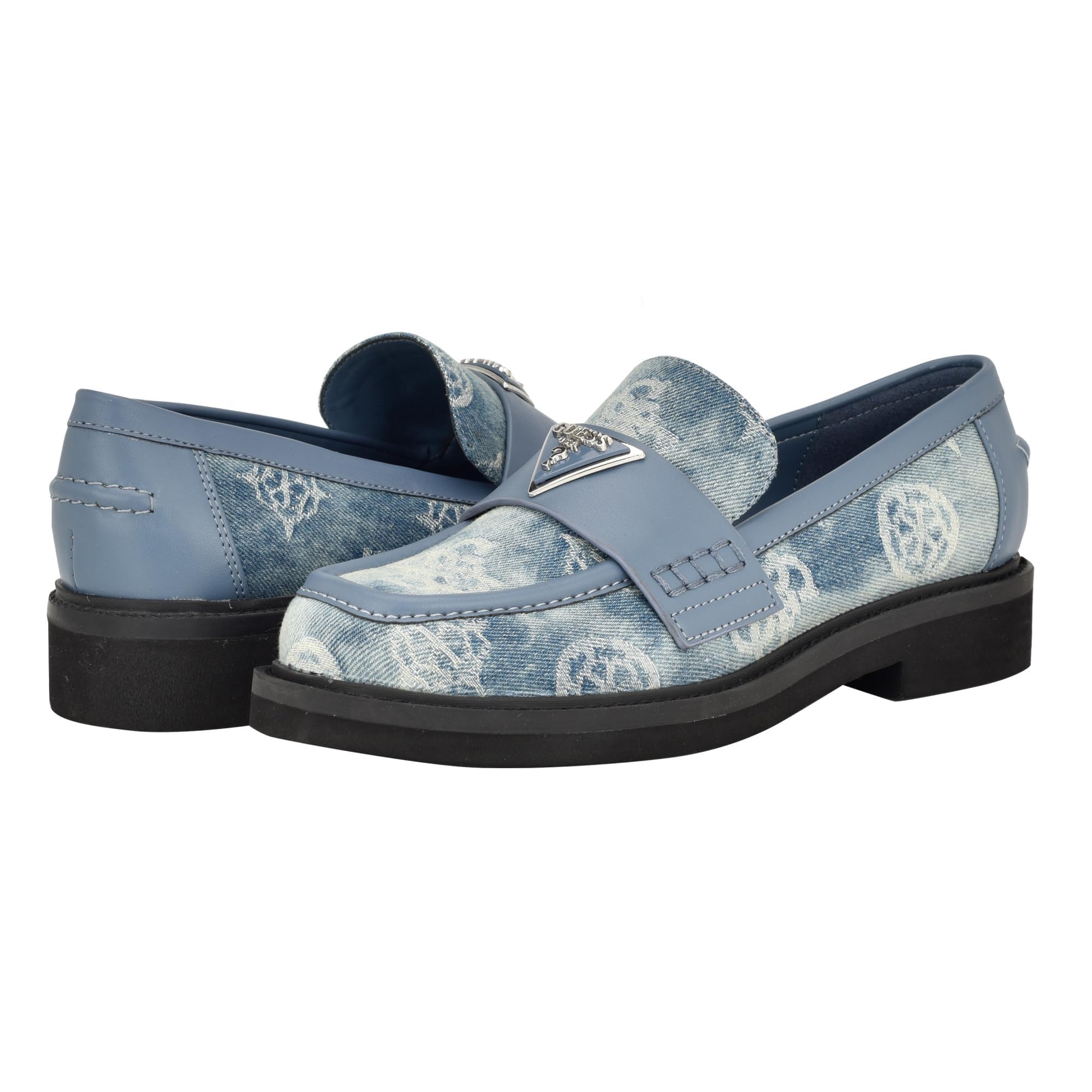 GUESS Women's Shatha Loafer, Blue Denim, 5.5 UK