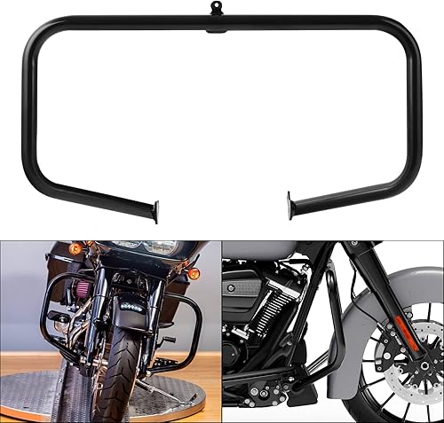 TCT-MOTORPARTS Protección del motor negro brillante, barra antichoque para Harley Road King FLHR Street Glide FLHX 2009-2023 Special FLHXS FLHTK CVO