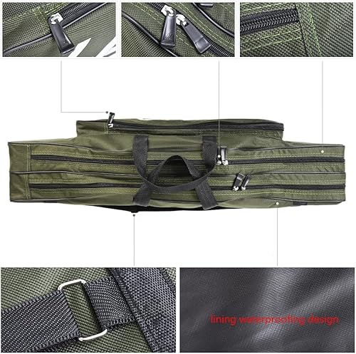 Miniatura 3 de Estuche para caña de pescar, bolsa plegable portátil para caña de pescar, bolsa de almacenamiento de viaje de pesca Oxford de doble capa de gran