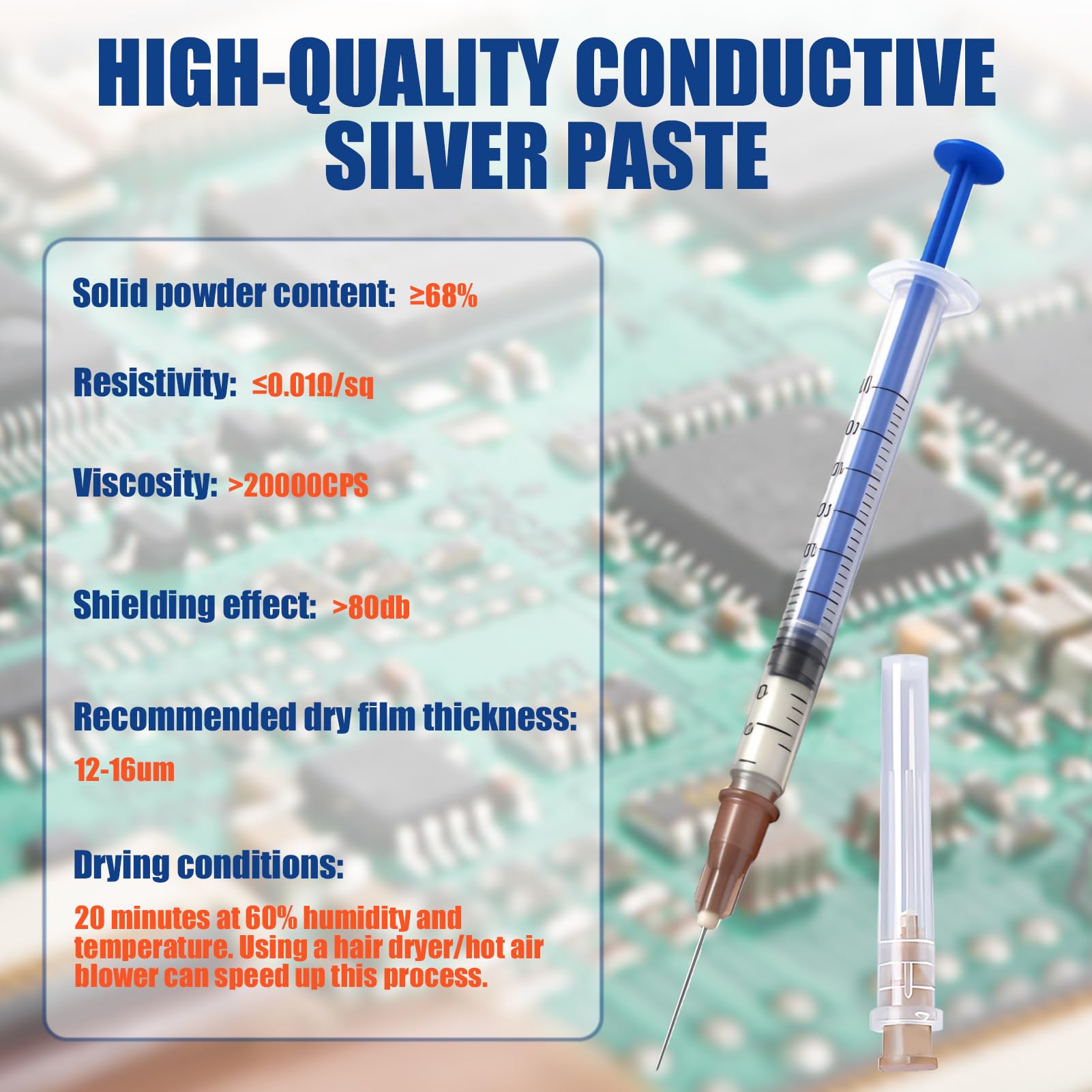 Vernice Conduttiva, Colla Conduttiva Elettrica, Argento Conduttivo, Pasta Saldante per Vernice Argento per Riparazione Tastiera, Circuito Elettronico, 0.3 Ml*2