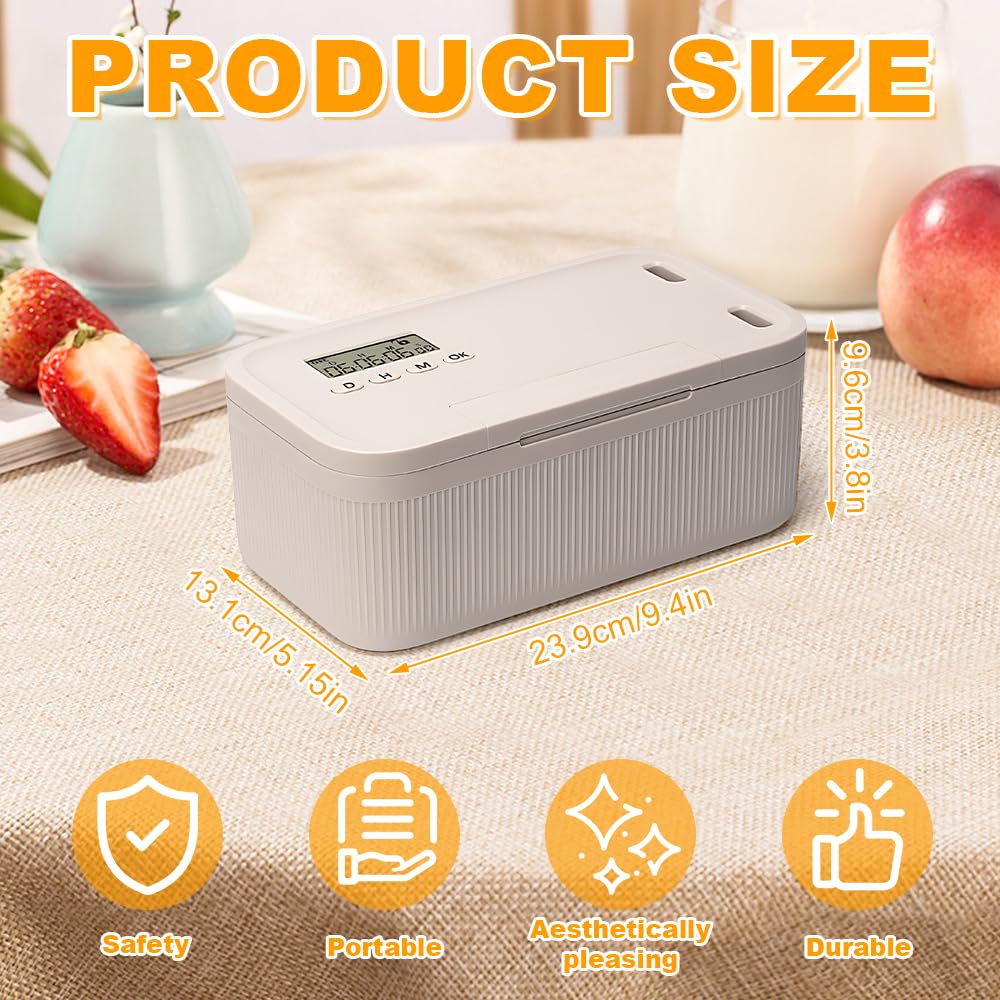 Caja de Seguridad con Temporizador, Timed Phone Lock Box con 2 Modos de Trabajo, Caja de Seguridad para Teléfono Móvil, Ideal para Teléfonos, Snacks, Medicinas y Control de Hábitos