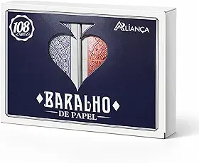 Baralho Acabamento Plastificado Kit 2 Unidades 54 Cartas Cada