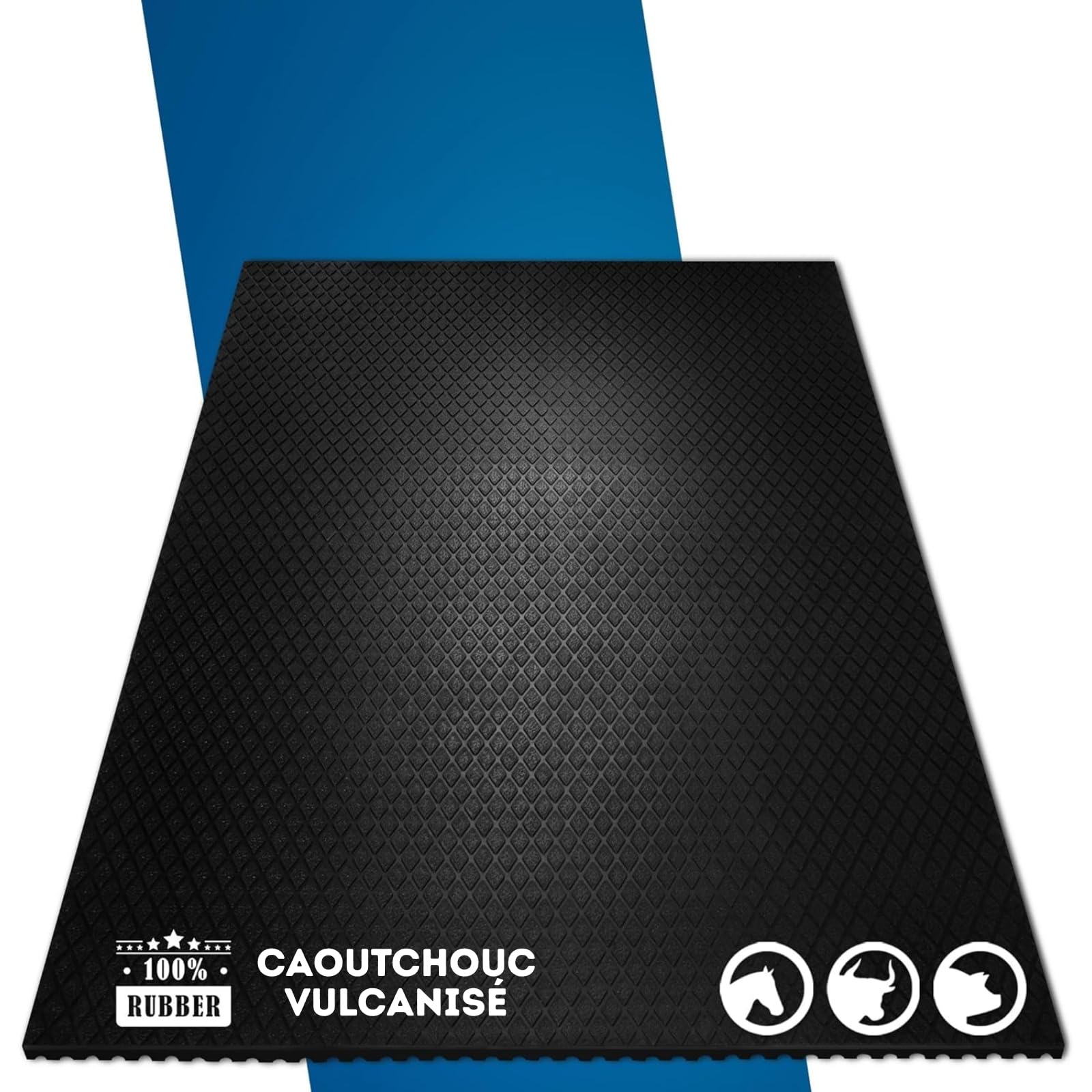 KARAT Tapis d'écurie en Caoutchouc Diamond Top Tapis de Sol pour l'élevage - Antidérapant & résistant - Surface soulageant la Pression et ménageant Les articulations (180 x 120 cm)