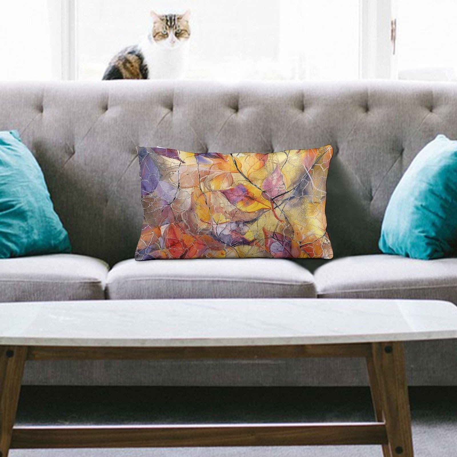 NTVOWPZO Decoration Throw Pillow Covers 8"x12" Pillowcases Covers Flowers and Vines Soft Pillowcases Modern Farmhouse Home Decor Sofa Cushions Covers for Couch Bed Living Room