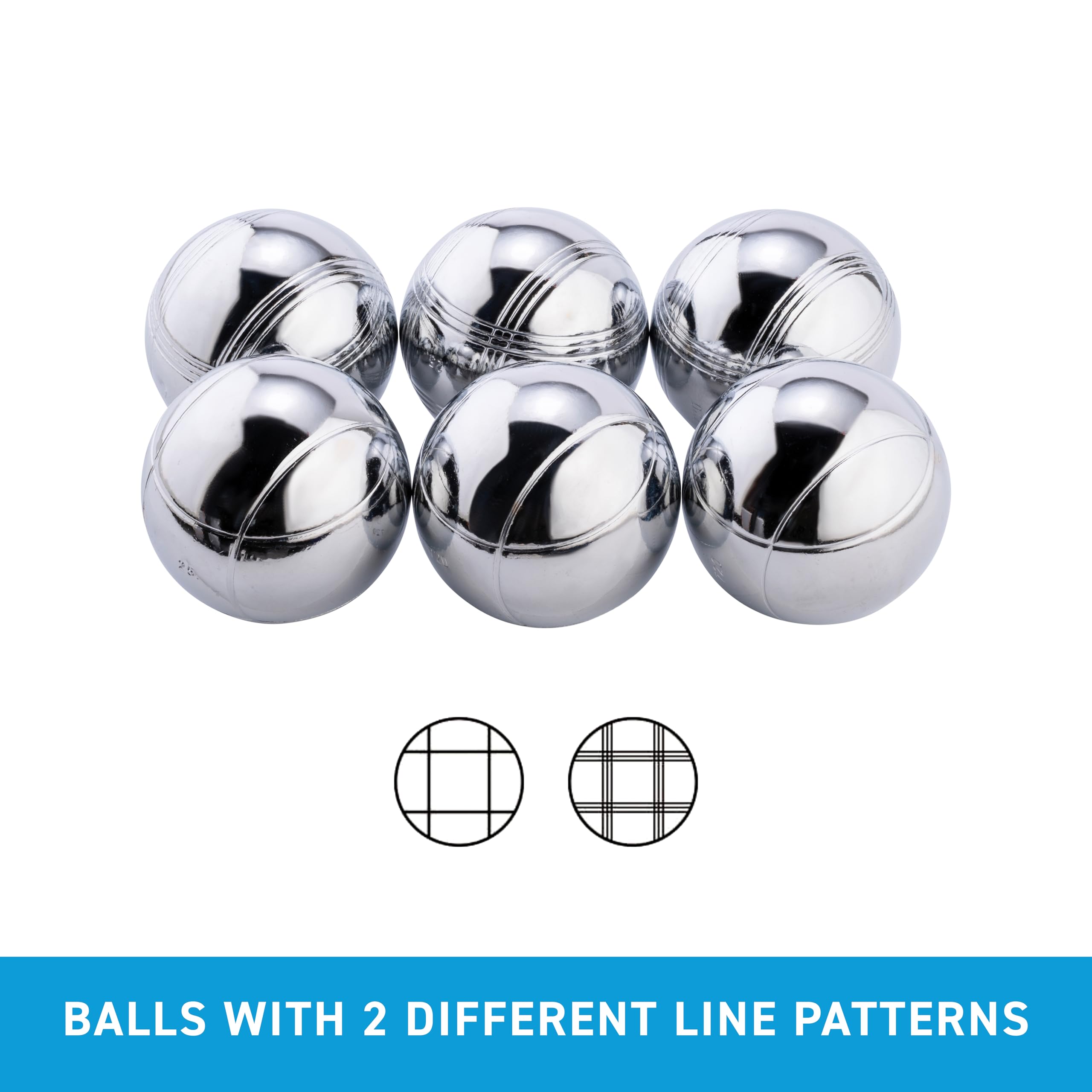6-teiliges Metall Boule Set in luxuriöser Holzkiste mit Magnet, Distanzmesser & Holz-Cochonnet – Boccia Kugeln / Botcha Spiel für Kinder & Familien - Petanque, Jeu de Boules, Cross Boule - 010205
