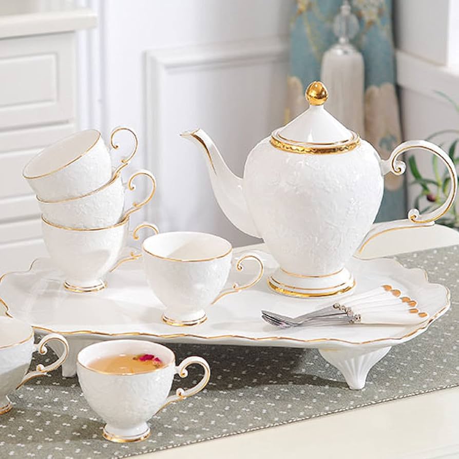 食器   Tea Set Porcelain Tea Set Tea Gift Sets with Tray Tea Cup Teapot Set