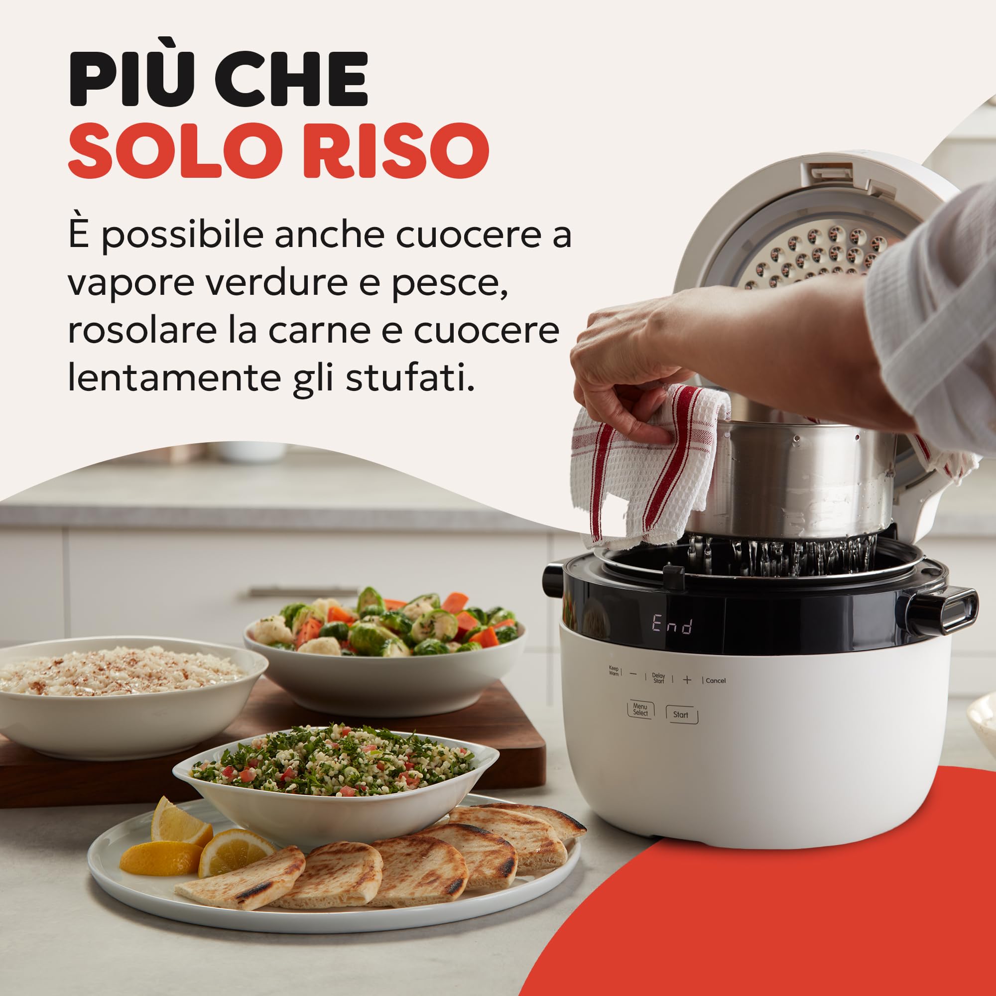 Instant Pot - Cuociriso e vaporiera, 2.8 L (12 tazze) - Con pentola antiaderente lavabile in lavastoviglie, cestello per la cottura a vapore in acciaio inossidabile, misurino, cucchiaio per il riso