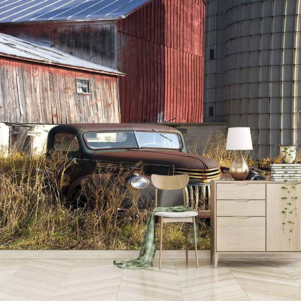Papier Peint Voiture d'Usine pour Rénover Facilement un Grand Mur Blanc