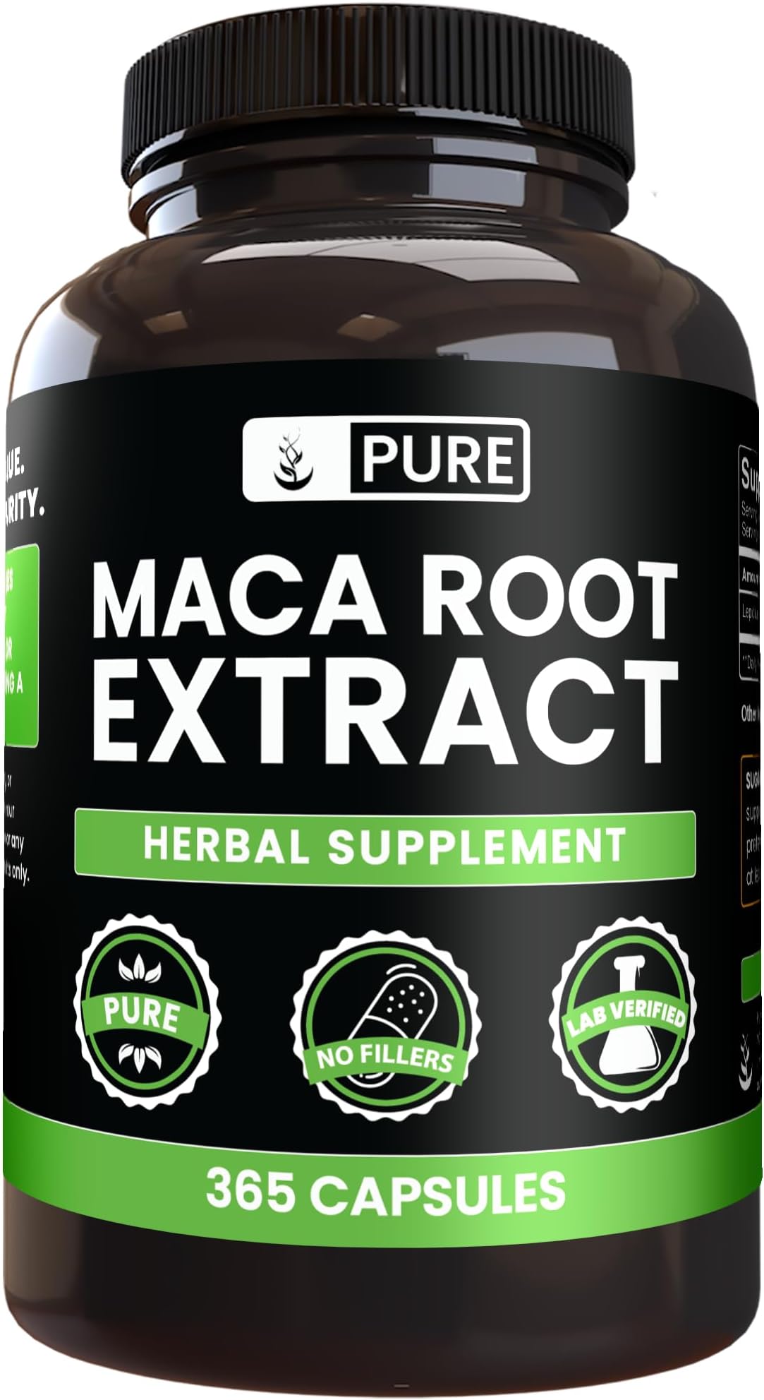 Pure Original Ingredients Maca Root (365 Capsules) No Magnesium Or Rice Fillers, Always Pure, Lab Verified