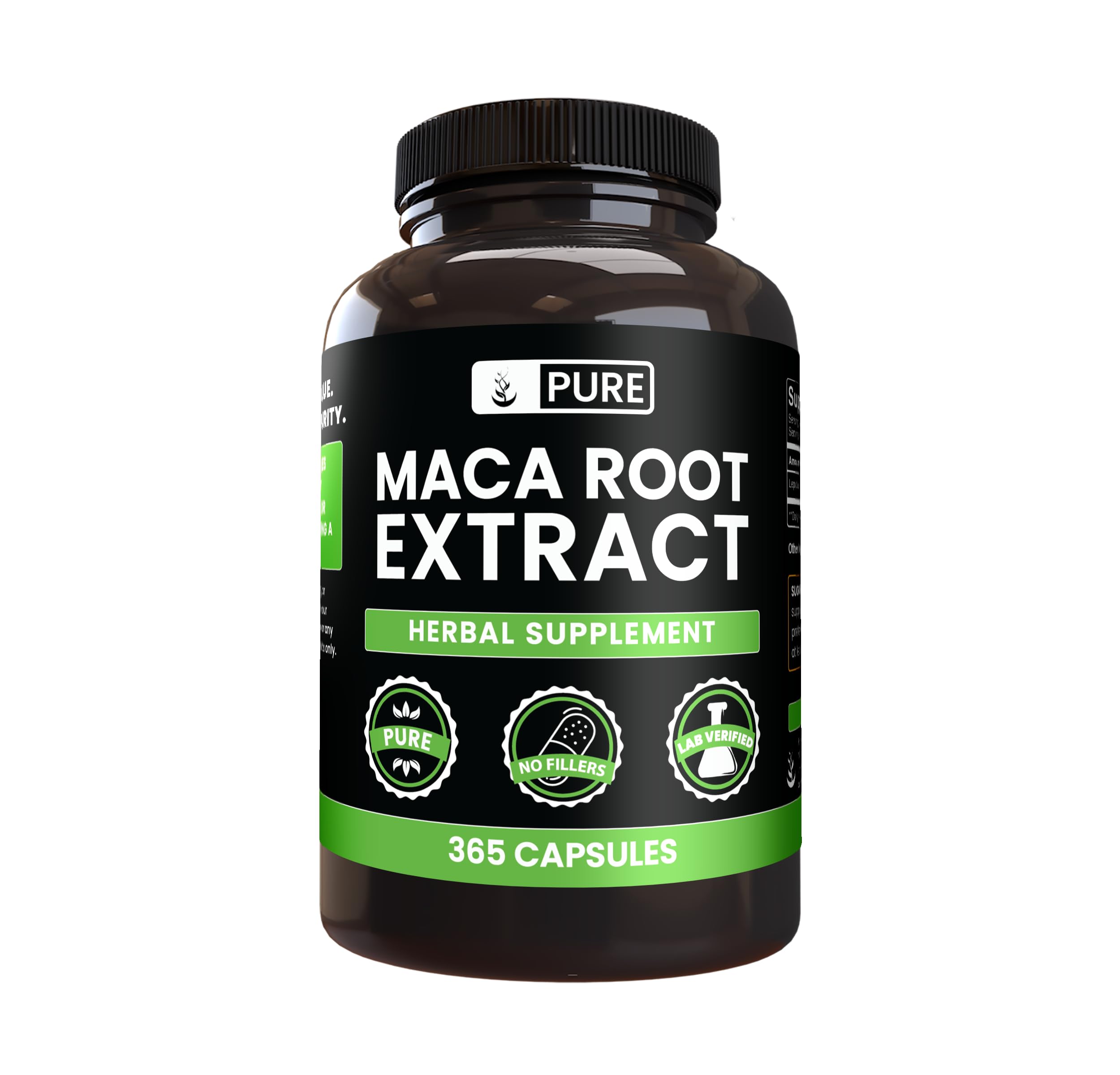 Pure Original Ingredients Maca Root (365 Capsules) No Magnesium Or Rice Fillers, Always Pure, Lab Verified