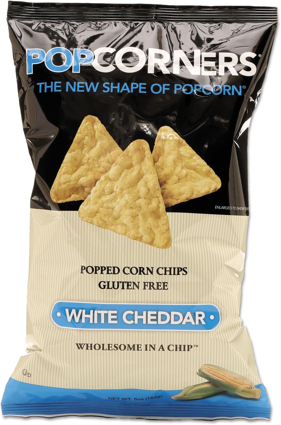 Medora Snacks Popcorners Popped-Corn Chips, White Cheddar, 5oz Bag, 12/Carton (9)
