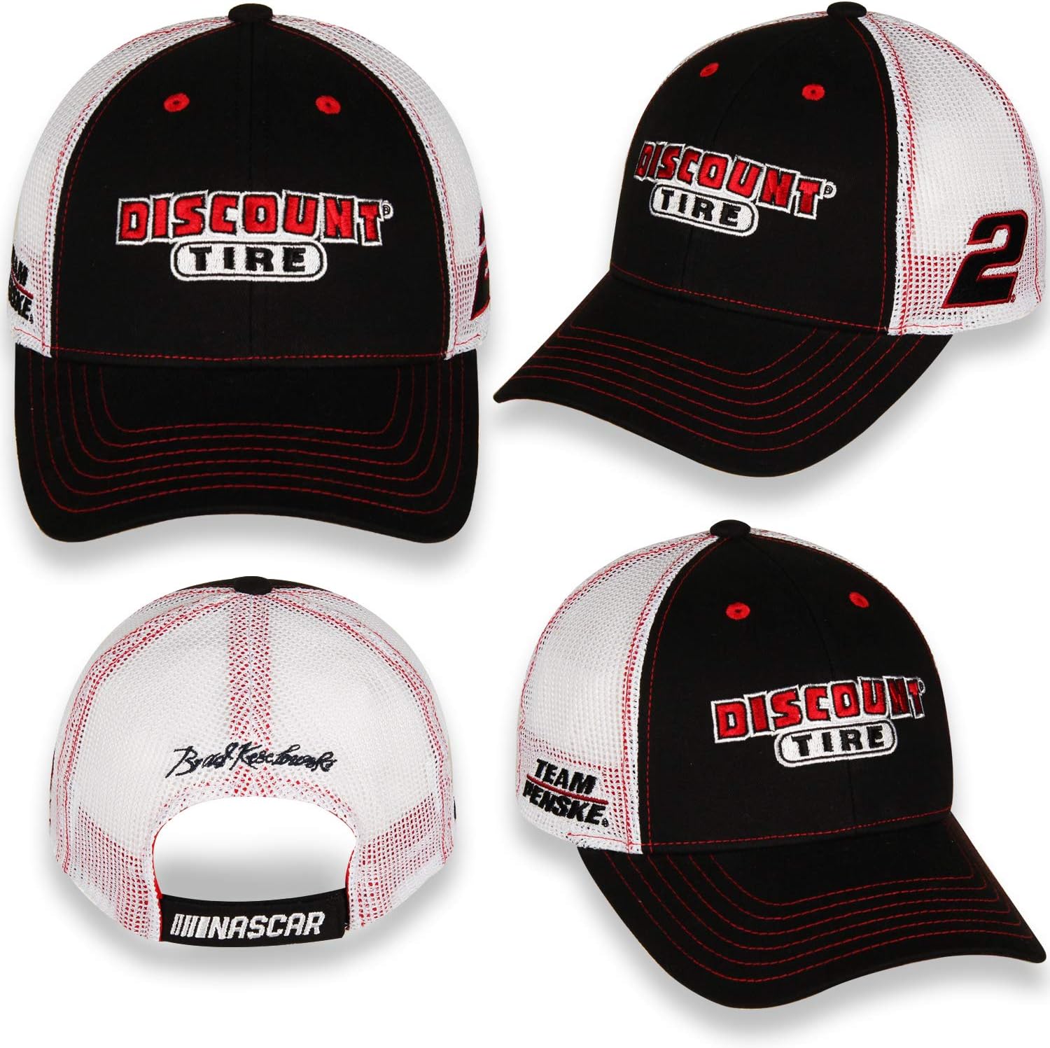 Checkered Flag Brad Keselowski 2020 Dis-Count Tire Sponsor Mesh Hat Black