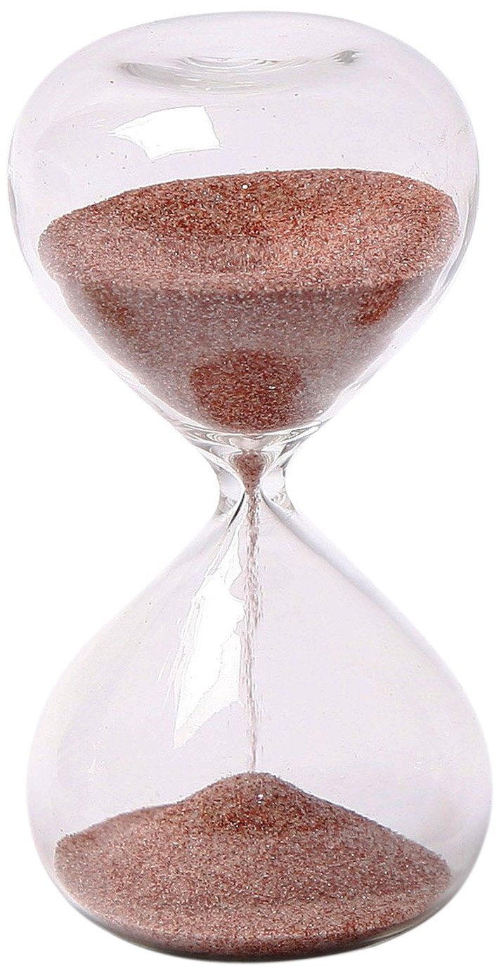 G.W. Schleidt Hourglass Sand Timer - 5 Minute Glass, Deep Red Sand