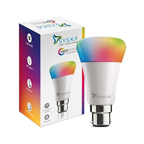 Syska 7-Watt Smart LED Bulb Compatible with Amazon Alexa (B-22 Pin type socket)