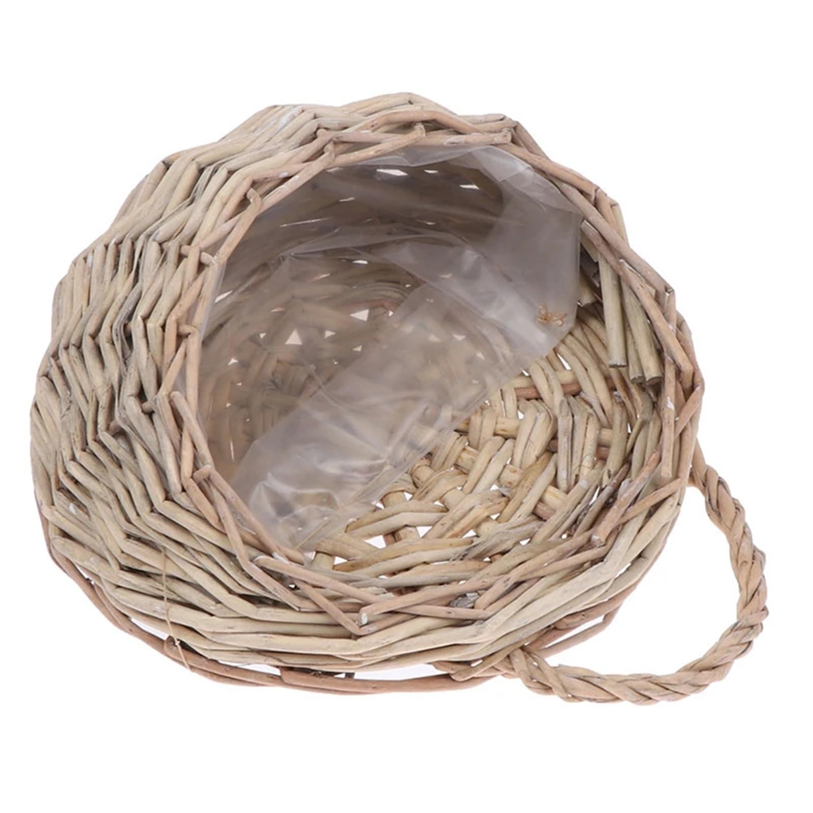 JFNKLFG Woven Plant Pot Wicker Woven Hanging Basket Wall Planter Flower Rattan For Home Decor Garden Wedding(Color1)