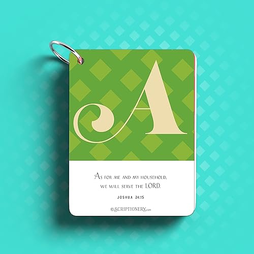Miniatura 5 de ABC Tarjetas con versículo bíblico para niños y adultos, tarjetas de memoria de las Escrituras para rellenar cestas de Pascua cristianas, memoria de